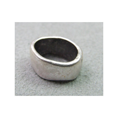 Perle rondelle intercalaire écrasée 11x16mm - argenté vieilli (x1)