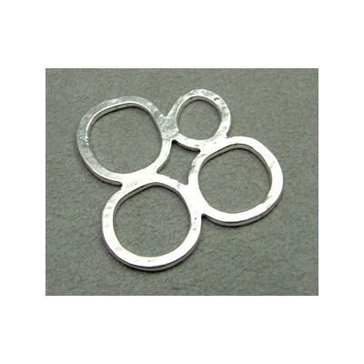 Perle intercalaire bulles 36mm - argenté (x1)