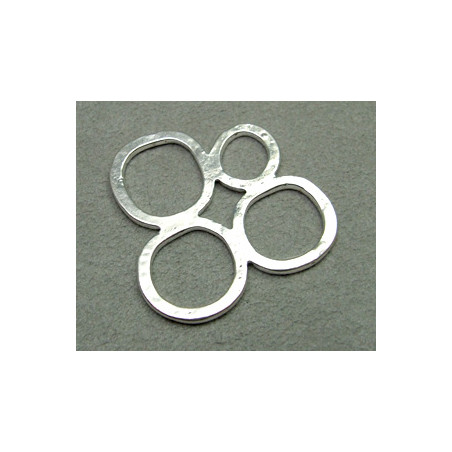 Perle intercalaire bulles 36mm - argenté (x1)