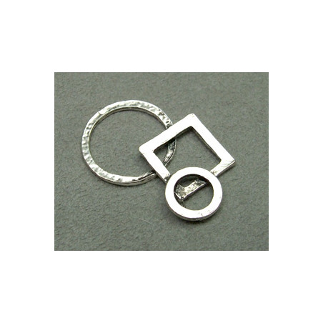 Perle intercalaire formes géométriques 35x25mm - argenté (x1)