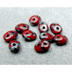Perles Super Duo 2,5X5mm Opaque Red Picasso(x 10gr env.)