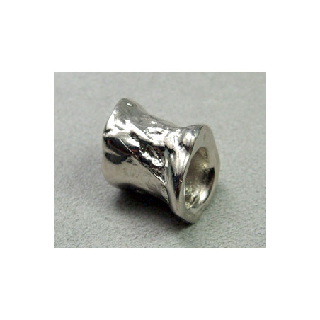 Perle intercalaire tonneau baroque 20x18mm - argenté (x1)