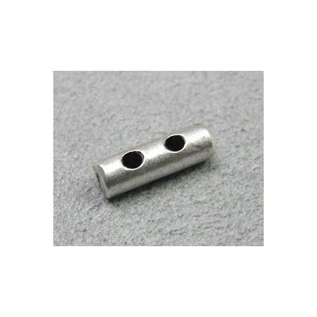 Perle intercalaire barrette 2 rangs 12x4mm - argenté (x1)