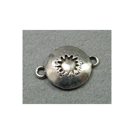 Perle intercalaire disque solaire 24x16mm - argenté (x1)