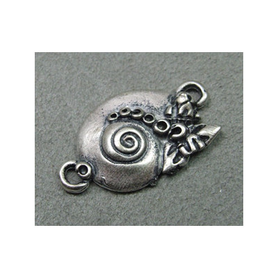 Perle intercalaire chapeau 32x20mm - argenté (x1)