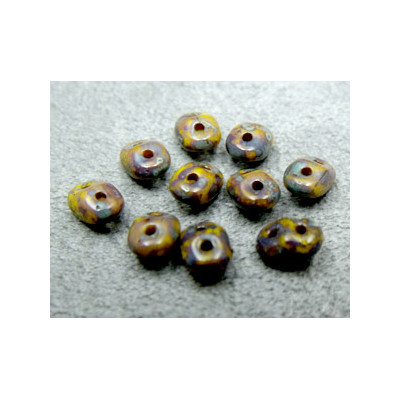 Perles Super Duo 2,5X5mm Dark Limon Travertim (x 10gr env.)