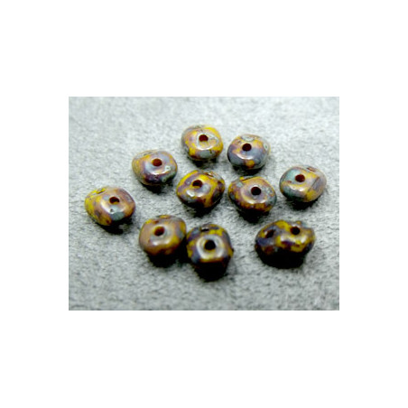 Perles Super Duo 2,5X5mm Dark Limon Travertim (x 10gr env.)