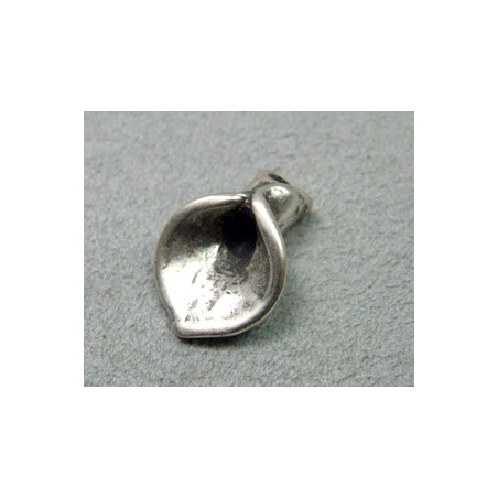 Perle intercalaire feuille 20x15mm - argenté (x1)