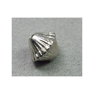 Perle intercalaire toupie 12mm - argenté (x1)