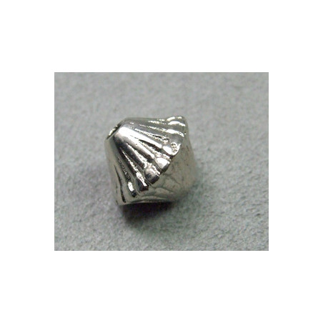 Perle intercalaire toupie 12mm - argenté (x1)