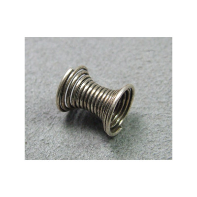 Perle intercalaire diabolo spirale 10mm - argenté (x1)
