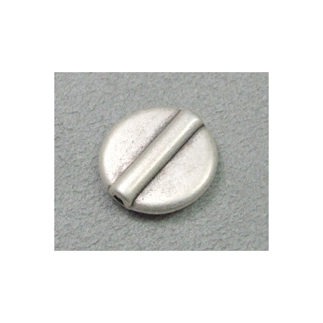 Perle intercalaire disque 17mm - argenté (x1)