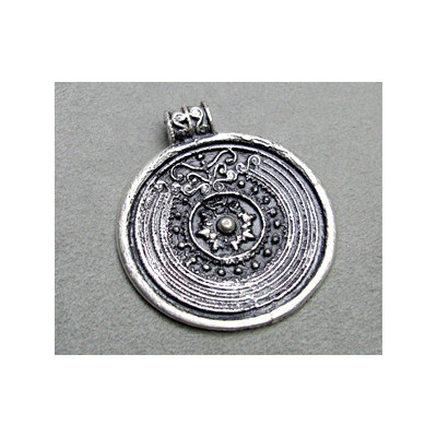 Breloque Argenté Médaille antique 50mm (x1)