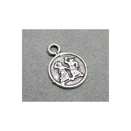 Breloque Argenté Pièce romaine 15mm (x1)