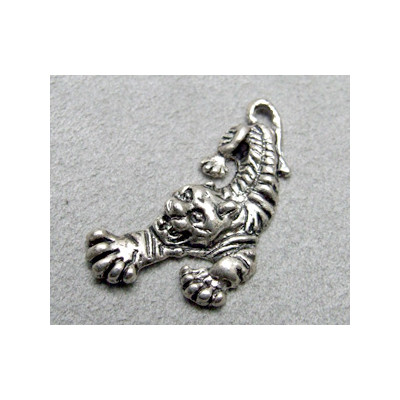 Breloque Argenté Tigre 30x25mm (x1) Breloque Argenté Tigre 30x25mm (x1)
