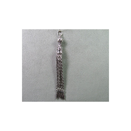 Pampille plumes 85mm argenté (x1)