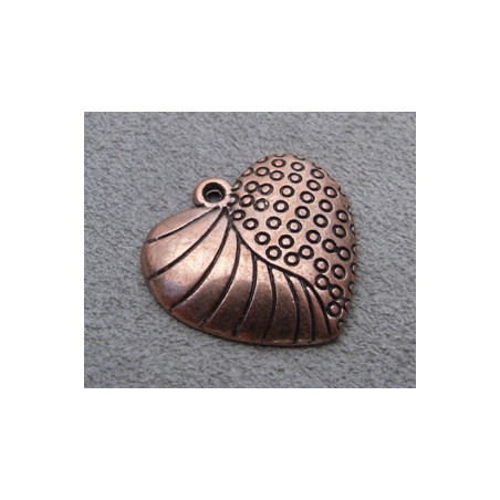 Breloque Coeur 24mm Cuivre (x1)