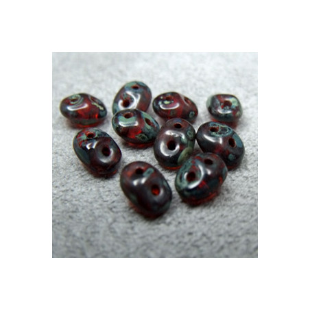 Perles Super Duo 2,5X5mm Hyacinthe Picasso (x 10gr env.)