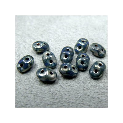 Perles Super Duo 2,5X5mm Opaque Sapphire - Picasso (x 10gr env.)  