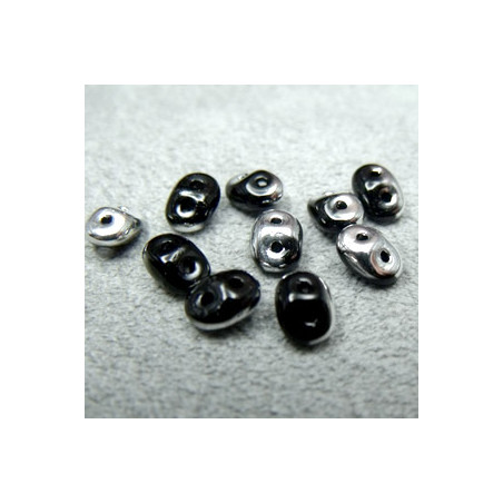 Perles Super Duo 2,5X5mm Comet Jet (x sachet de 10gr env.) 