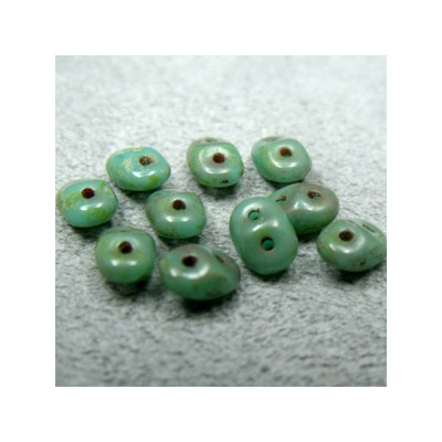 Perles Super Duo 2,5X5mm Green - Travertin (x 10gr env.) 