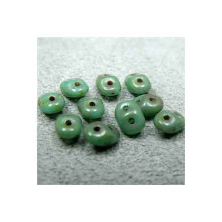 Perles Super Duo 2,5X5mm Green - Travertin (x 10gr env.) 