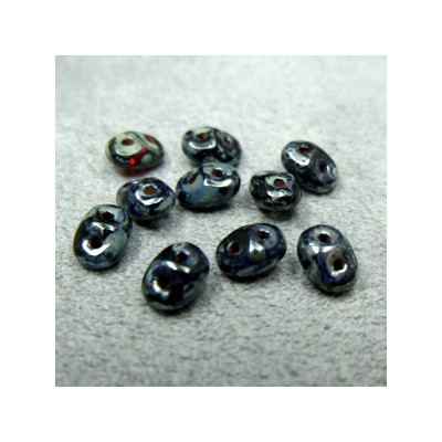 Perles Super Duo 2,5X5mm Jet Picasso (x 10gr env.) Perles Super Duo 2,5X5mm Jet Picasso (x 10gr env.)