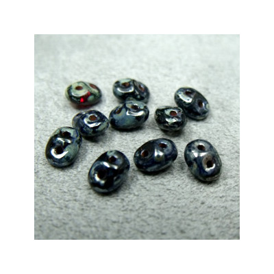 Perles Super Duo 2,5X5mm Jet Picasso (x 10gr env.)