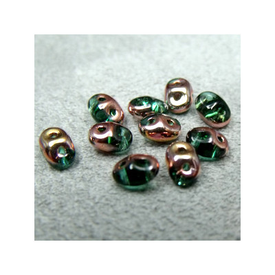 Perles Super Duo 2,5X5mm Capri Gold - Emerald (x 10gr env.) 