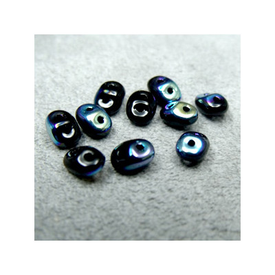 Perles Super Duo 2,5X5mm Jet Ab (x sachet de 10gr env.) Perles Super Duo 2,5X5mm Jet Ab (x sachet de 10gr env.)