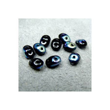 Perles Super Duo 2,5X5mm Jet Ab (x sachet de 10gr env.) 