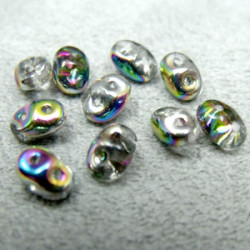 Perles Super Duo 2,5X5mm Crystal Vitrail (x sachet de 10gr env.)
