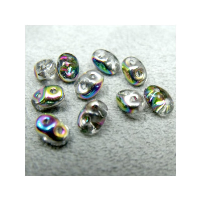 Perles Super Duo 2,5X5mm Crystal Vitrail (x sachet de 10gr env.) Perles Super Duo 2,5X5mm Crystal Vitrail (x sachet de 10gr env.)