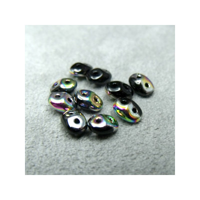 Perles Super Duo 2,5X5mm Jet Vitrail (x sachet de 10gr env.) Perles Super Duo 2,5X5mm Jet Vitrail (x sachet de 10gr env.)