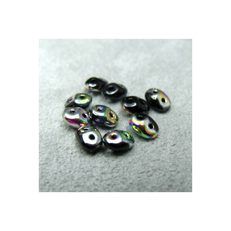 Perles Super Duo 2,5X5mm Jet Vitrail (x sachet de 10gr env.)  