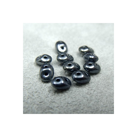 Perles Super Duo 2,5X5mm Jet Irisé White (x 10gr env.)  