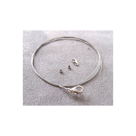 Cable et fermoir vieil argent 59cm (X1)