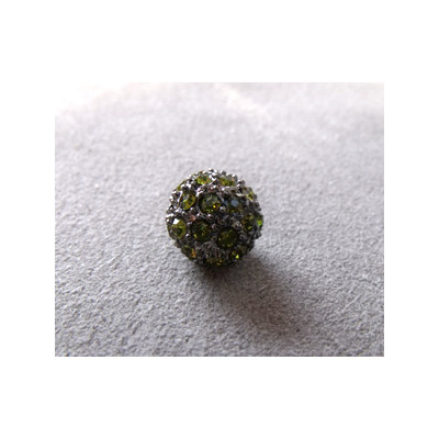 Perle strass pour Shamballa Vert 10mm (X1)  