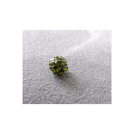 Perle strass pour Shamballa Vert 8mm (X1) 