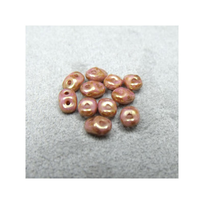 Perles Super Duo 2,5X5mm Lilas Gold Ceramique (x 10gr env.)  