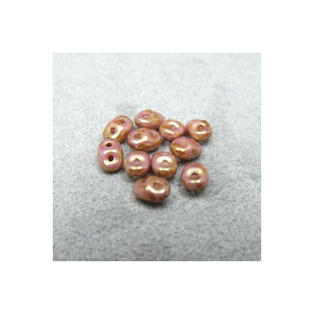 Perles Super Duo 2,5X5mm Lilas Gold Ceramique (x 10gr env.)  