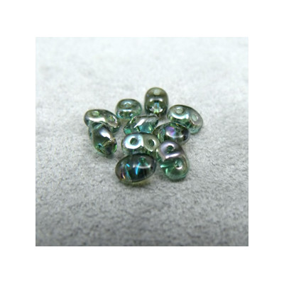  Perles super Duo 2,5X5mm Aquamarine Celsian Lustre (x 10gr env.)