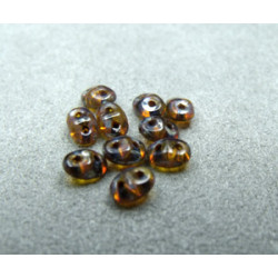 Perles Super Duo 2,5X5mm Crystal - Travertin (x 10gr env.) 