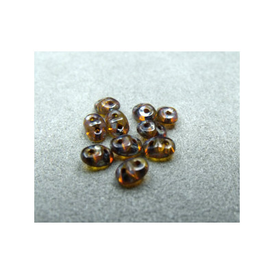 Perles Super Duo 2,5X5mm Crystal - Travertin (x 10gr env.) 