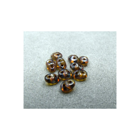 Perles Super Duo 2,5X5mm Crystal - Travertin (x 10gr env.) 