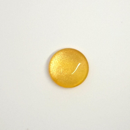 Cabochon rond en verre 20X5.6mm Jaune (x1)