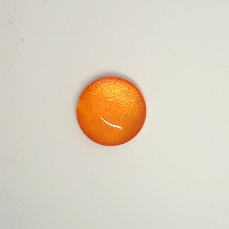 Cabochon rond en verre 20X5.6mm Orange (x1)