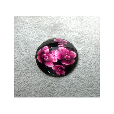 Cabochon en Résine Fleuri Approx 20mm Rose (X1)