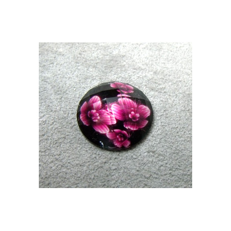 Cabochon en Résine Fleuri Approx 20mm Rose (X1)