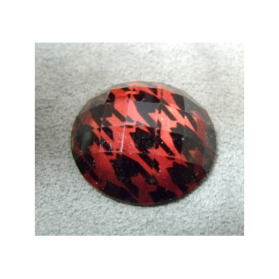 Cabochon en Résine Disco Approx 25mm Rouge (X1)